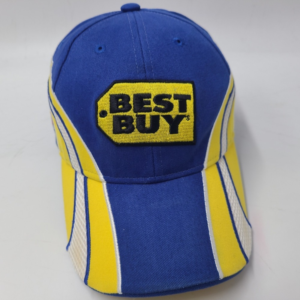 Elliott Sadler Hat Adjustable Chase Best Buy #19 Blue Yellow NASCAR Cotton Men